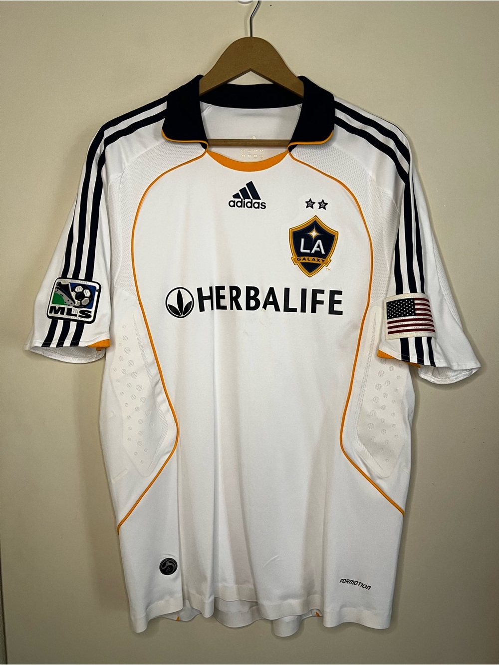 Vintage Adidas 2008 - 2009 LA Galaxy MLS Soccer Jersey Size L *FLAWS*